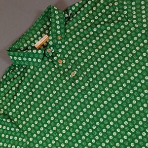 FORE FATHERS Mens Golf Polo Shirt Basketball Print Size L Performance Stretch